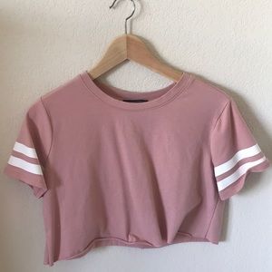Cropped jersey tee